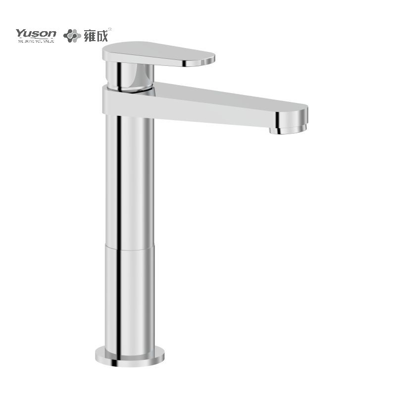 3338-31 Miscelatore monocomando per lavabo alto acqua calda e fredda da piano in ottone Faucet